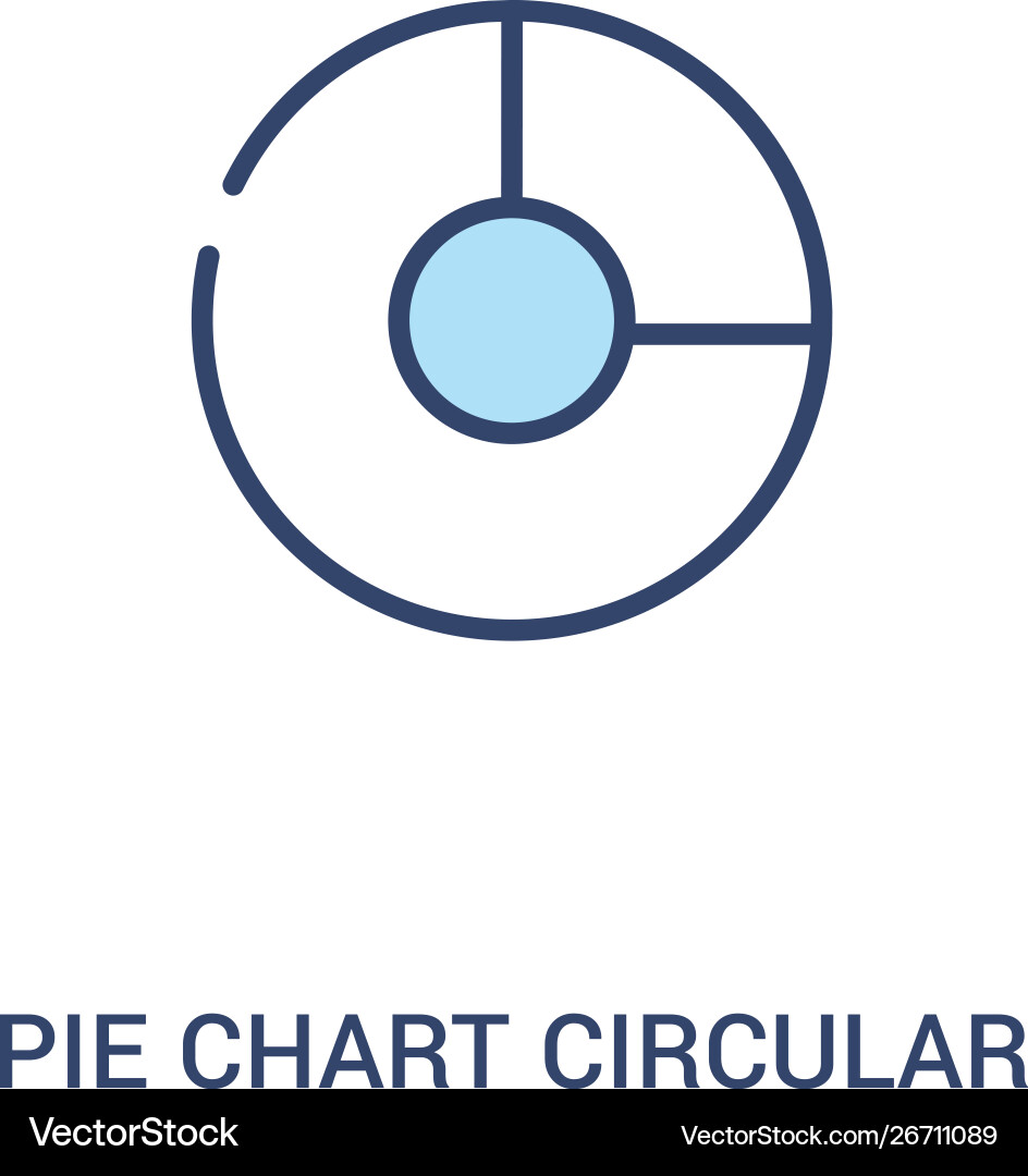 Pie chart circular interface concept 2 colored Pie chart circular interface concept 2 colored vector image