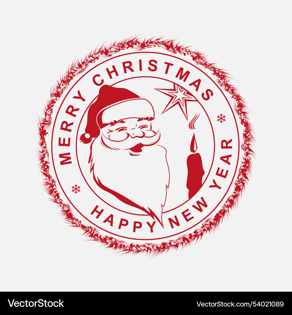 Round stamp with santa claus in a hat Round stamp with santa claus in a hat vector image