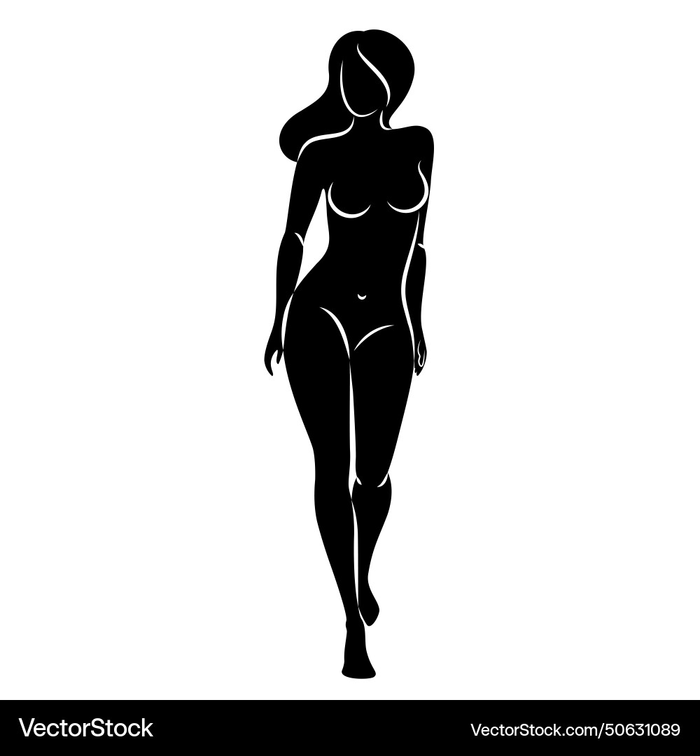 Silhouette of a nice lady she is standing Silhouette of a nice lady she is standing vector image