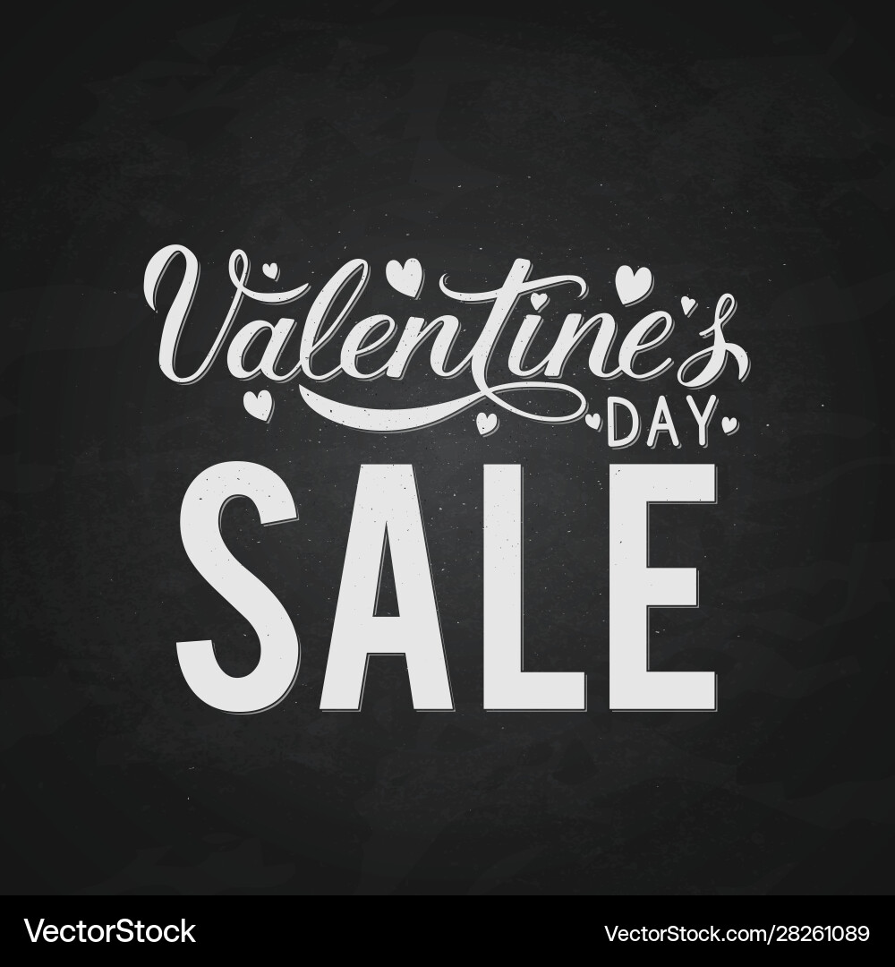 Valentine s day sale banner calligraphy lettering Valentine s day sale banner calligraphy lettering Vector Image