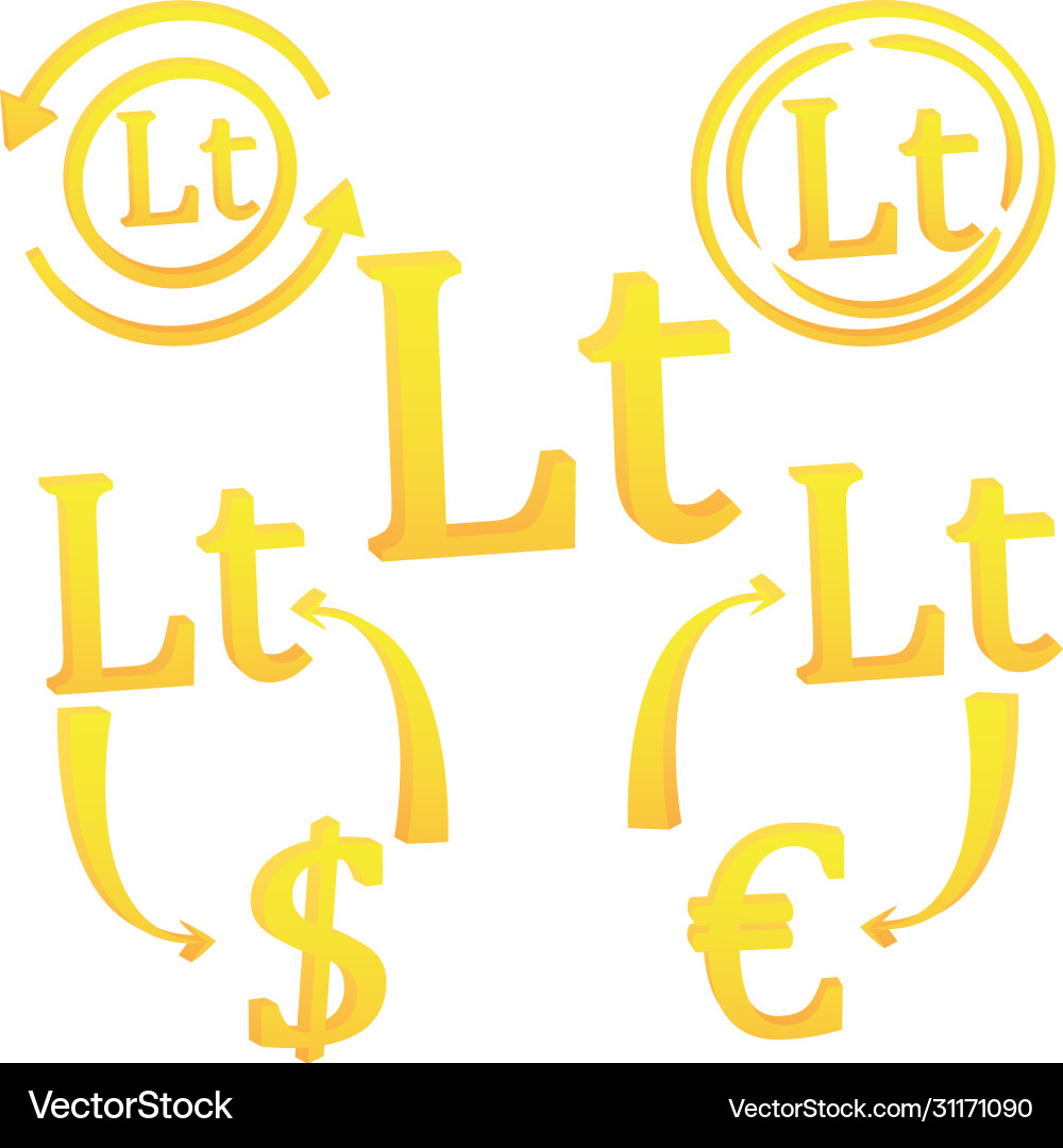 3d lithvinian litas currency symbol icon – Royalty-Free Vector | VectorStock