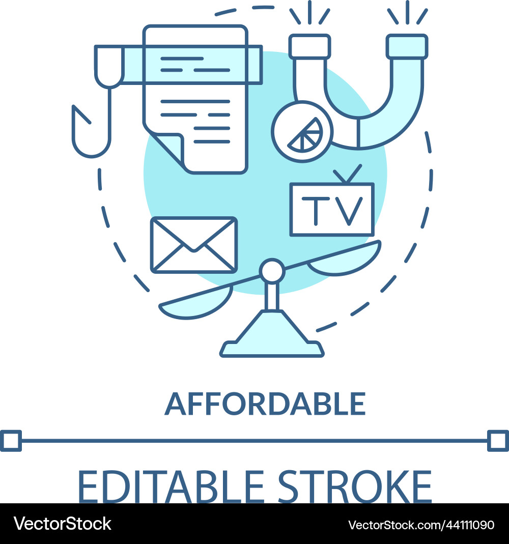 Affordable turquoise concept icon Affordable turquoise concept icon vector image