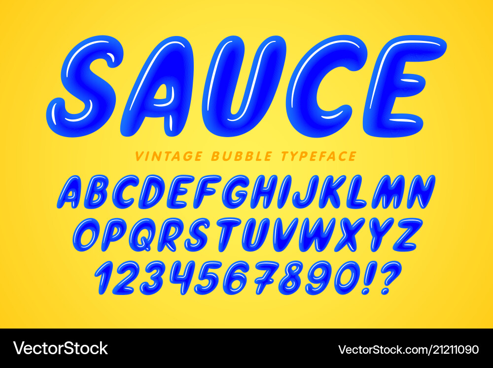 Comical Bubble Font - Colorful Alphabet vector image