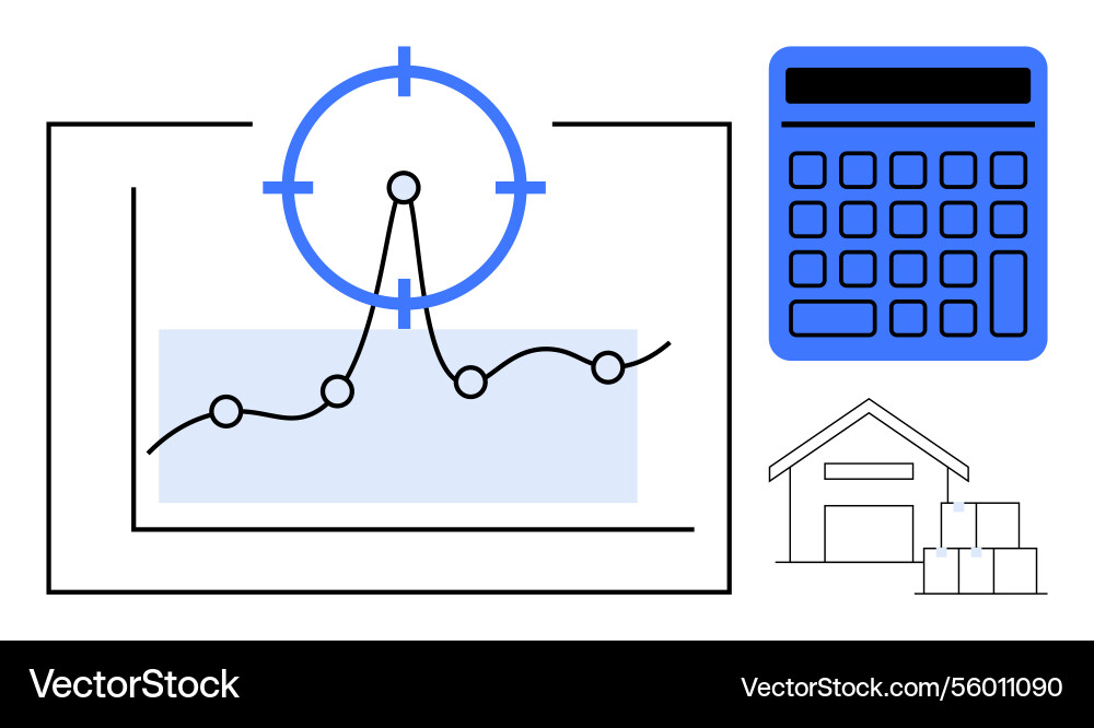 Data analysis with graph calculator Data analysis with graph calculator vector image