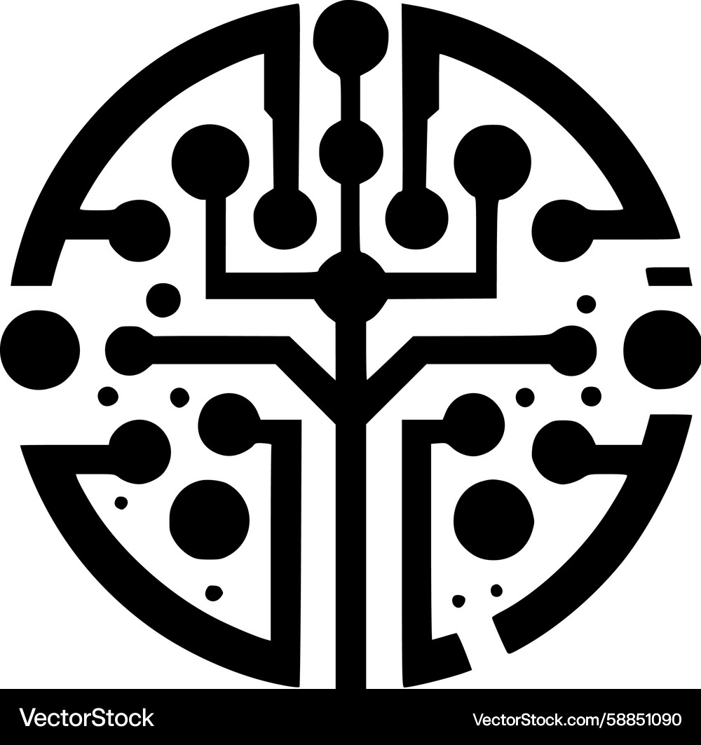 Digital Neural Network Tree Vector Image