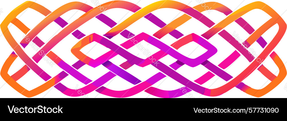 Elegant intertwined loop pattern - gradient pink vector image