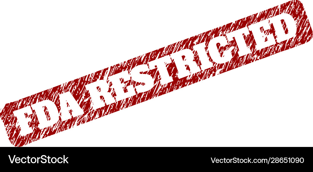 Fda restricted red rounded rough rectangular Fda restricted red rounded rough rectangular vector image