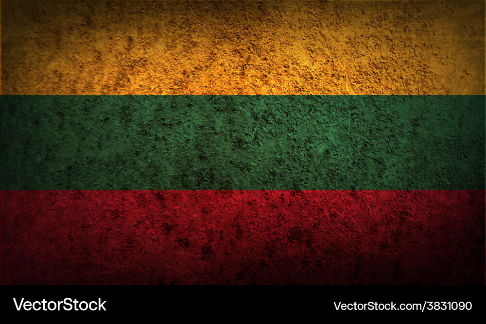 Flag of lithuania with old texture Vector Image