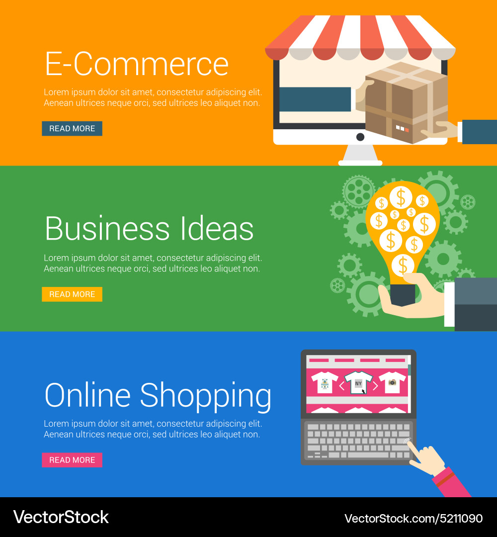 Flat design concept set of for web banners vector image