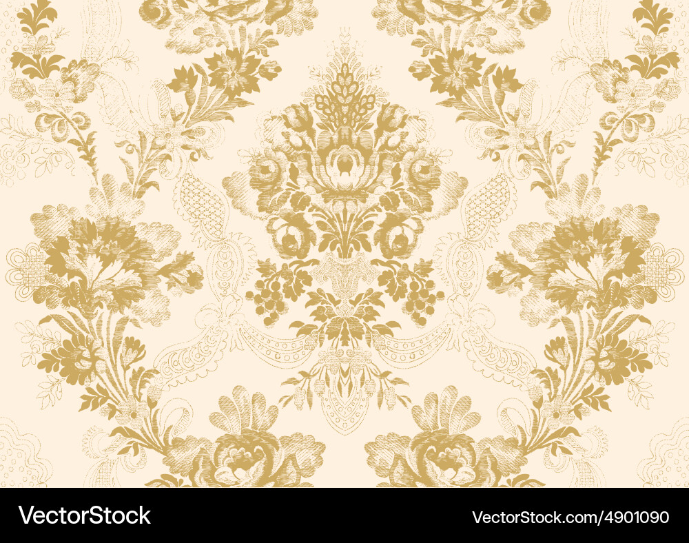 Floral Seamless Pattern - Vintage Style Vector Image