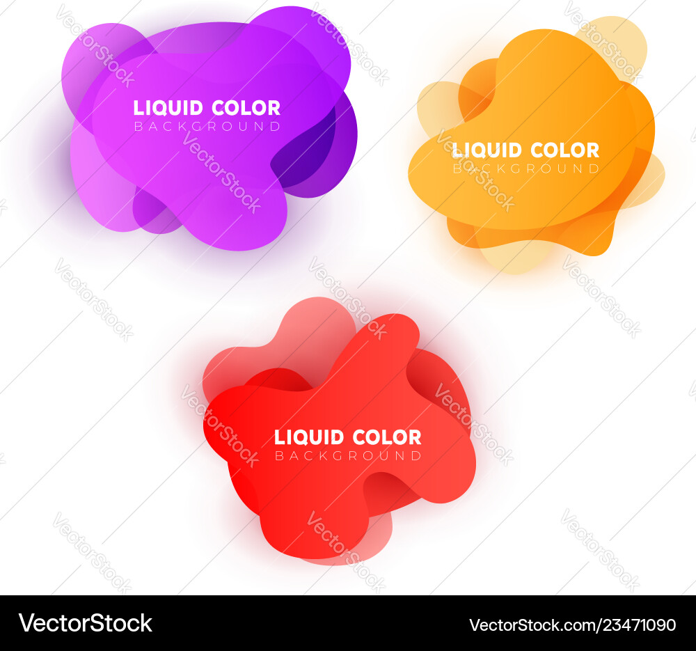 Fluid gradient shapes composition set vector image