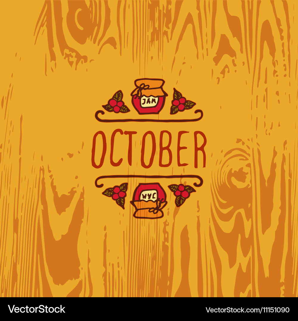 Handdrawn autumn element with text vector image