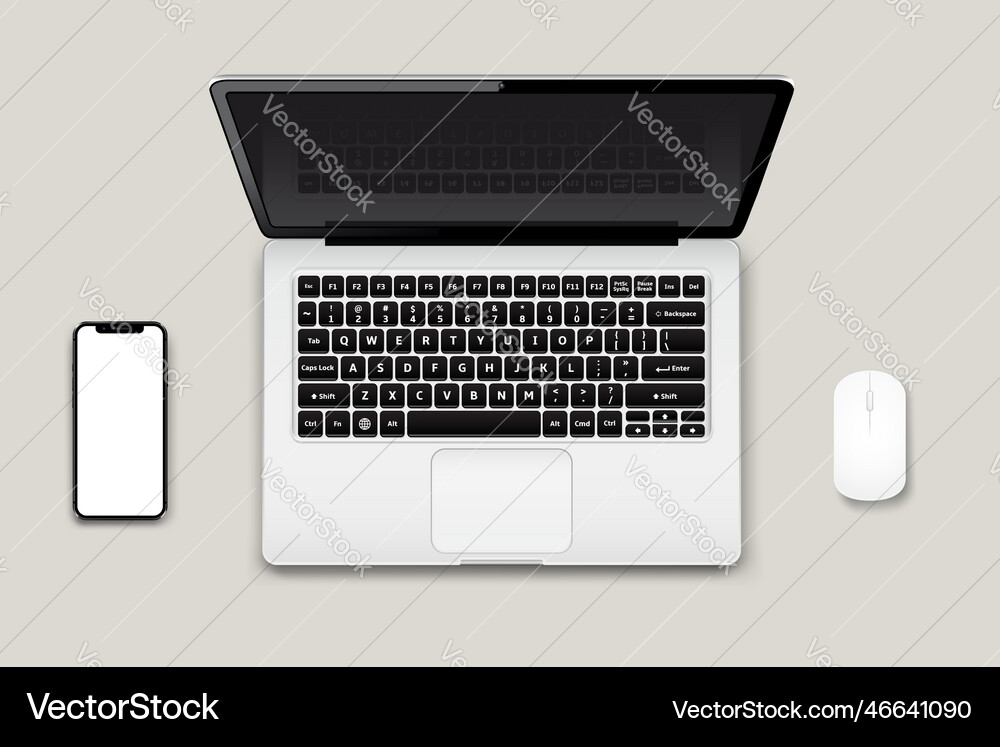 Laptop Telefon Computer Maus mockup Laptop Telefon Computer Maus mockup Vektorbild