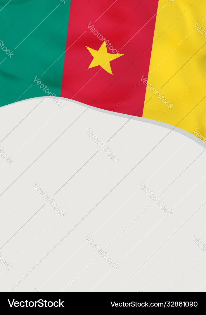 Leaflet design with flag cameroon template Leaflet design with flag cameroon template vector image