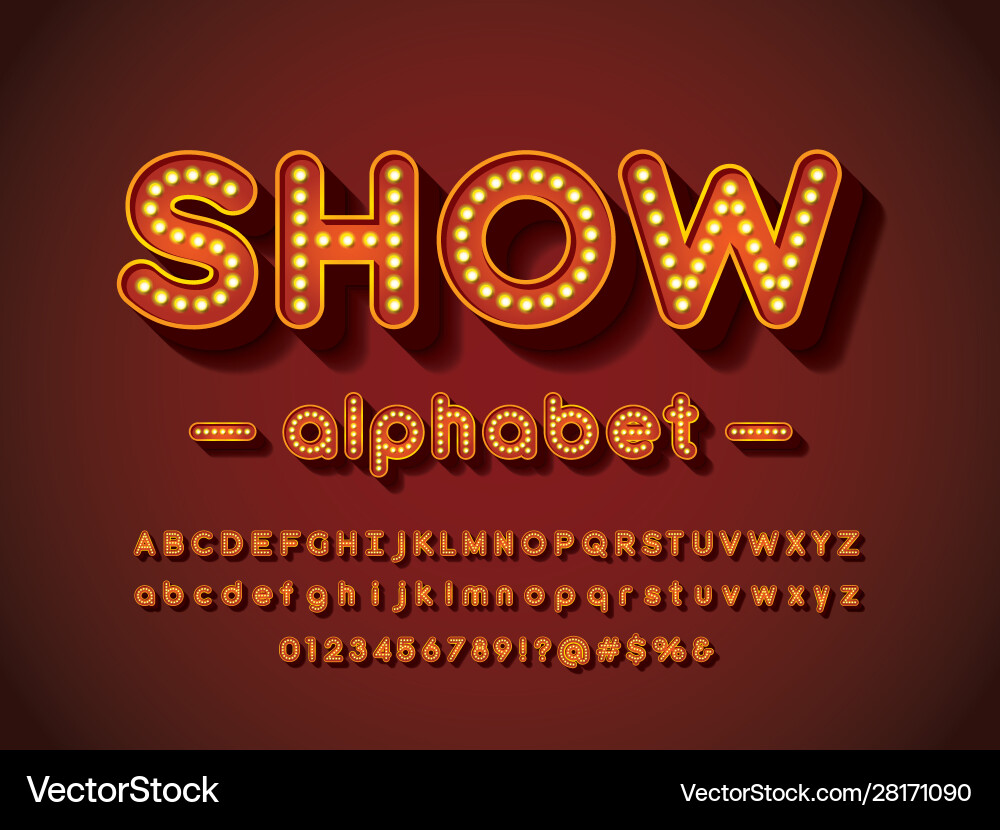 Lightbulb font vector image