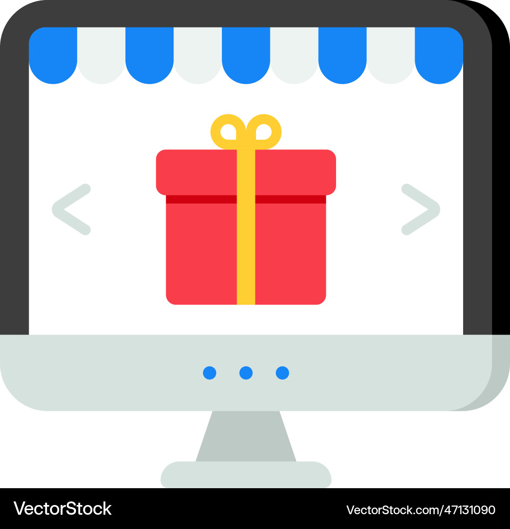Online gift shopping flat icon design illu Vector Image
