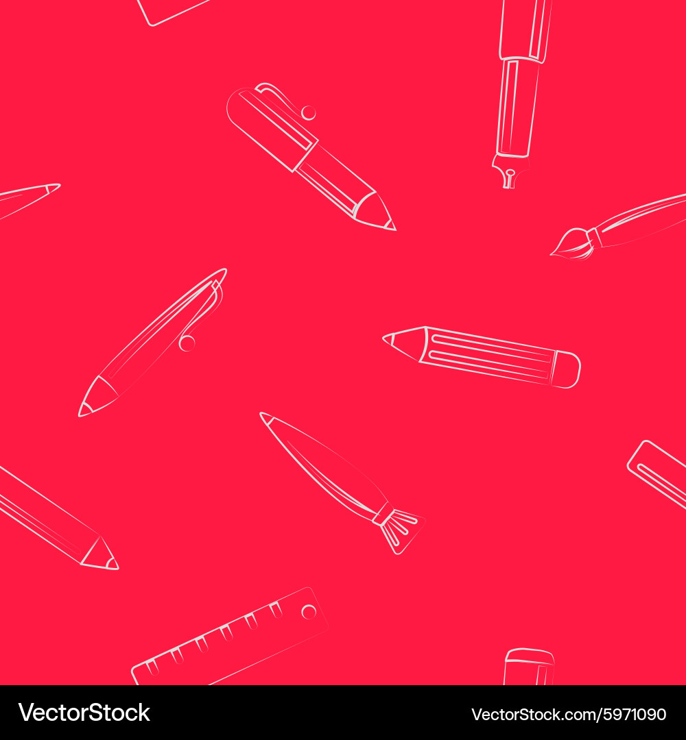 Pen set seamless pattern vector image