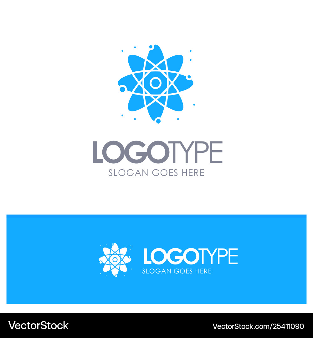 Physics react science blue solid logo with place Physics react science blue solid logo with place vector image