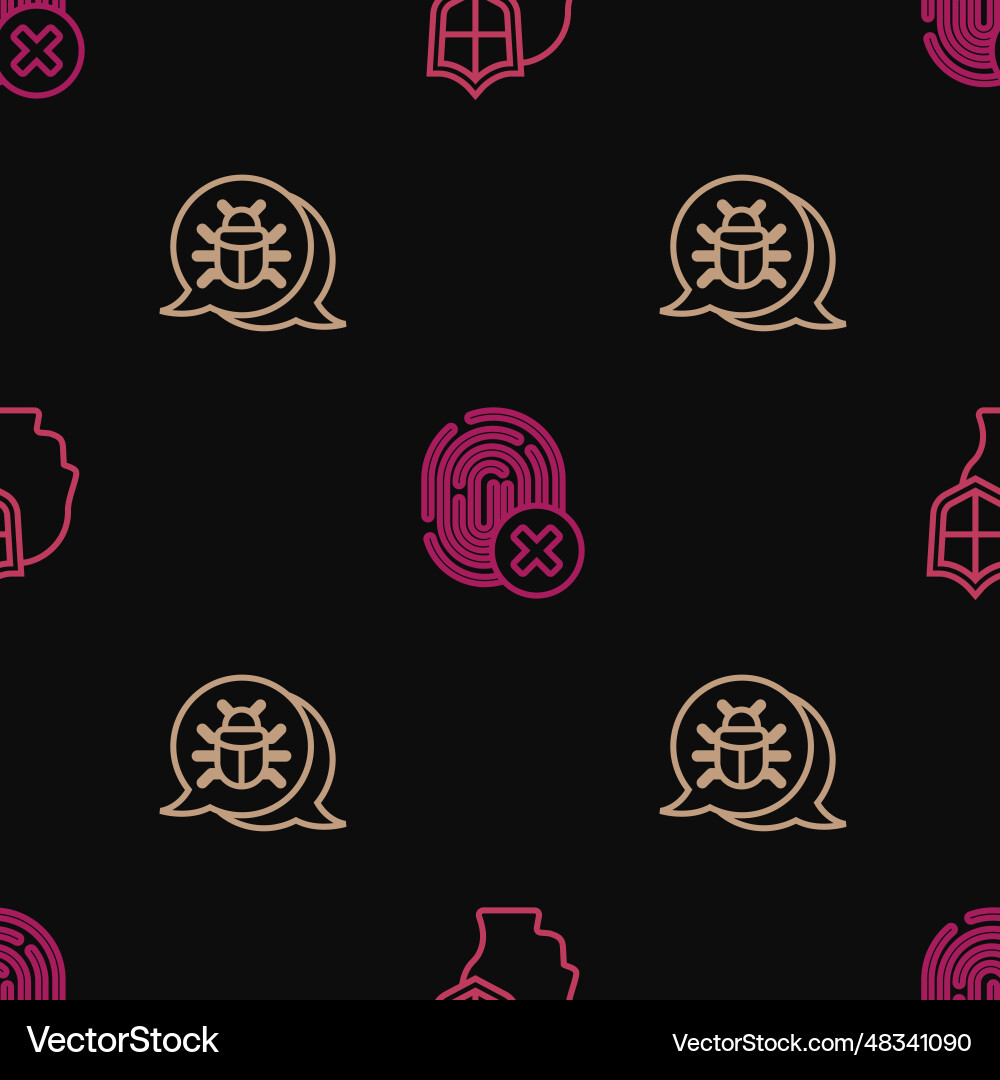 Set line head with shield system bug vector image