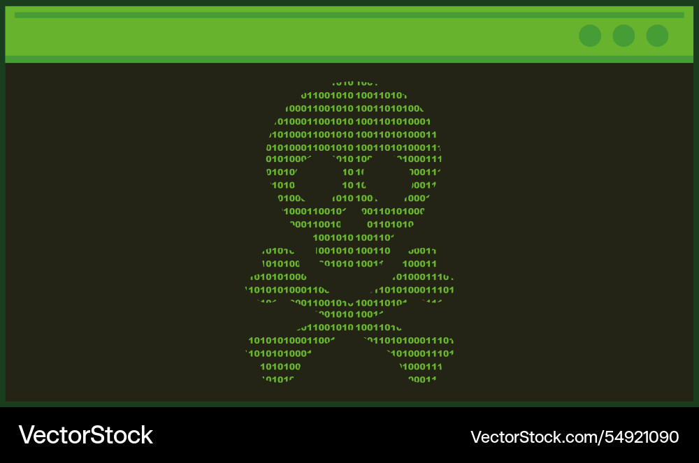 Skull cmd binary code Skull cmd binary code vector image