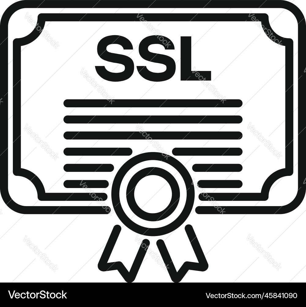 Ssl certificate diploma icon outline web Ssl certificate diploma icon outline web vector image