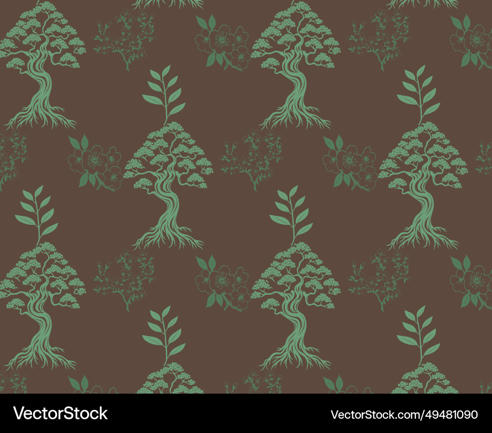 Symmetrical pattern of green triangular trees Vector Image