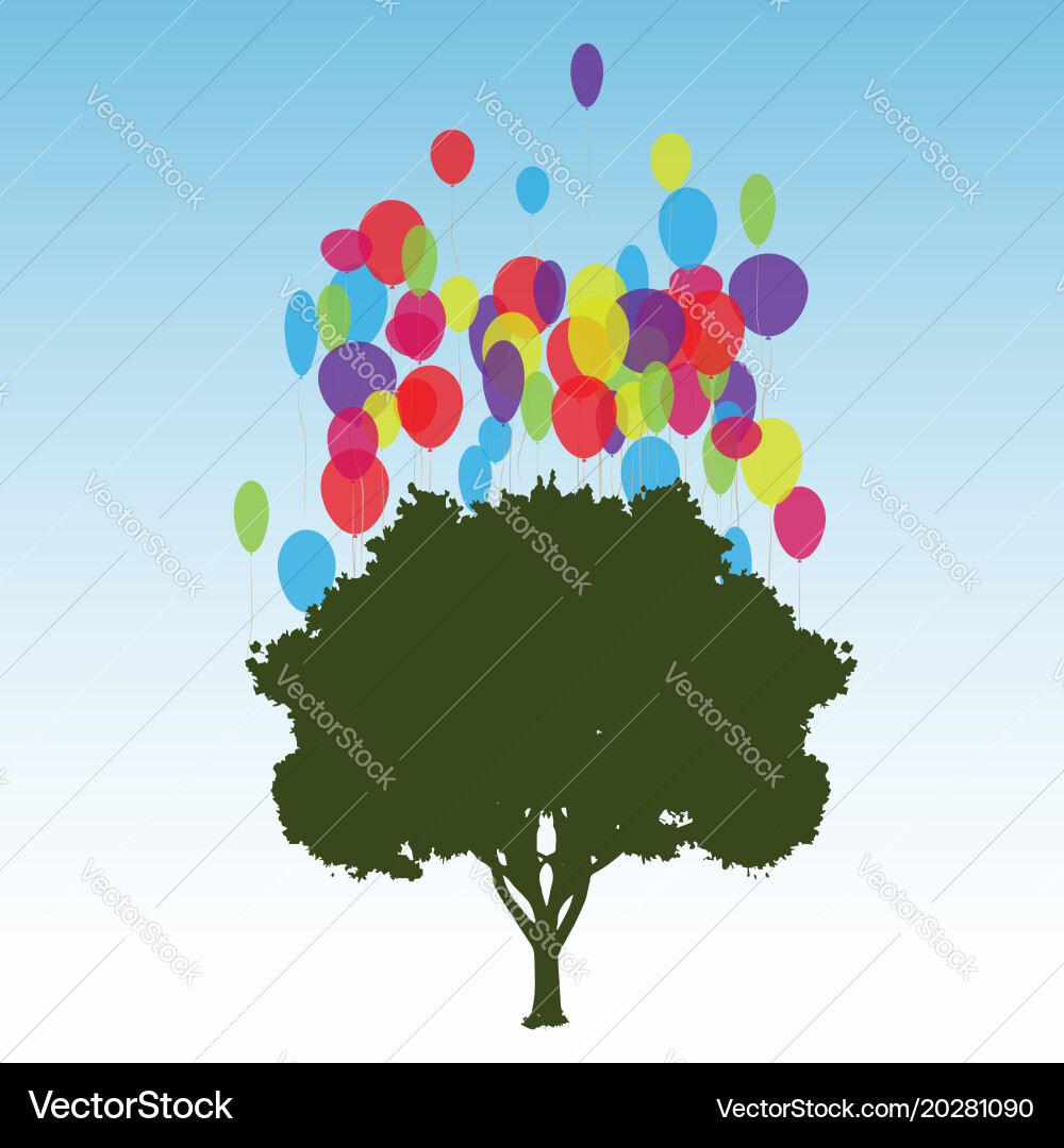 Simple Balloon Layout Tree Visualization Example Tree and balloons Royalty Free Vector Image - VectorStock