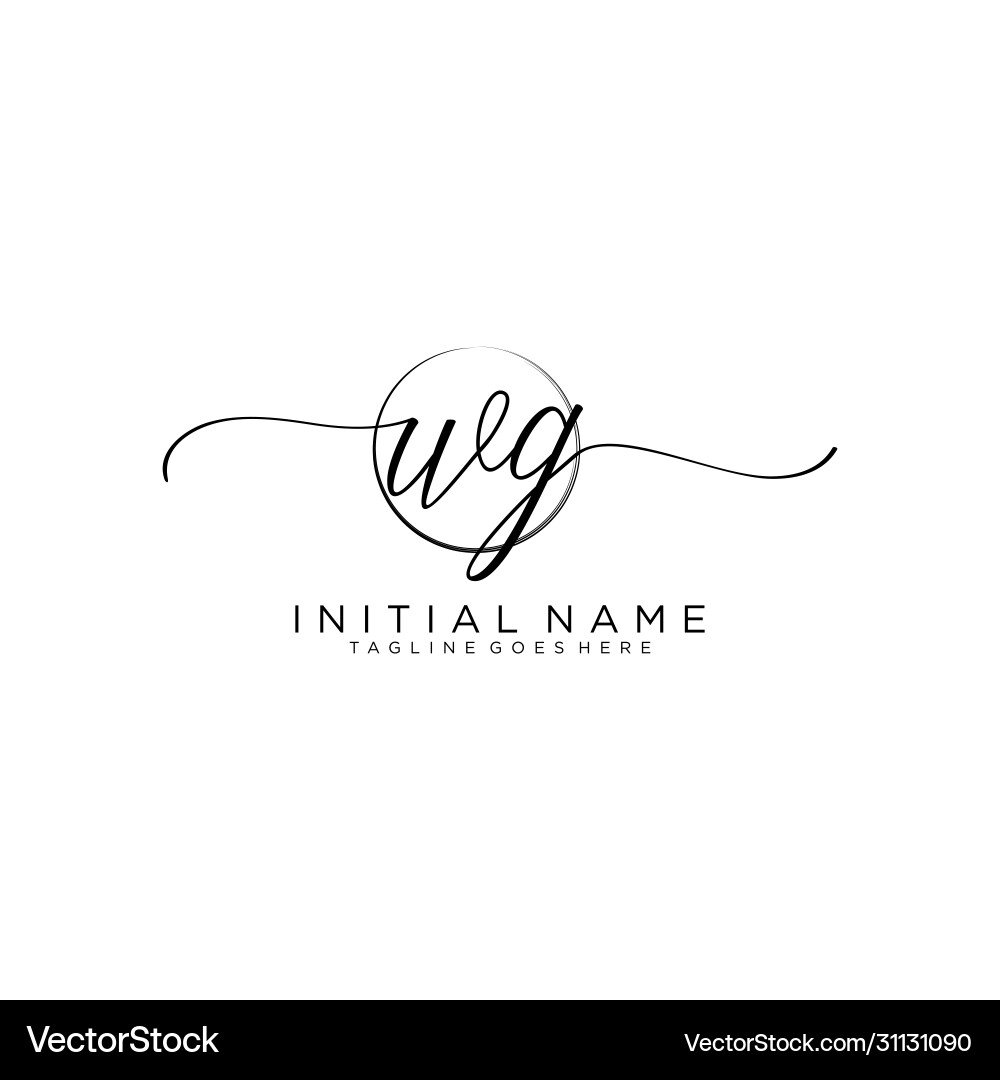 Wg erstes handschriftliches Logo mit Kreisvorlage Wg erstes handschriftliches Logo mit Kreisvorlage vektorbild