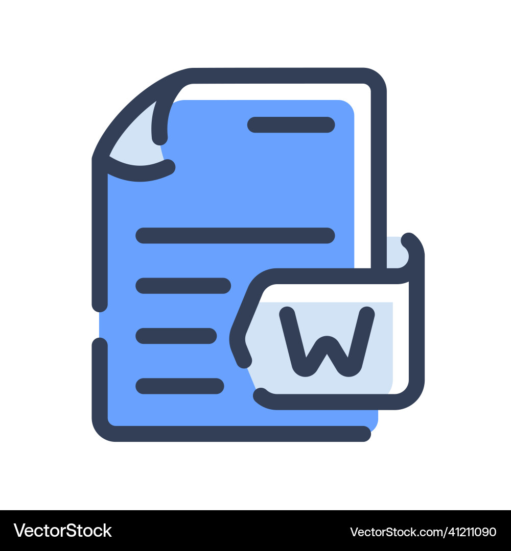 Word document file paper docs format single vector image