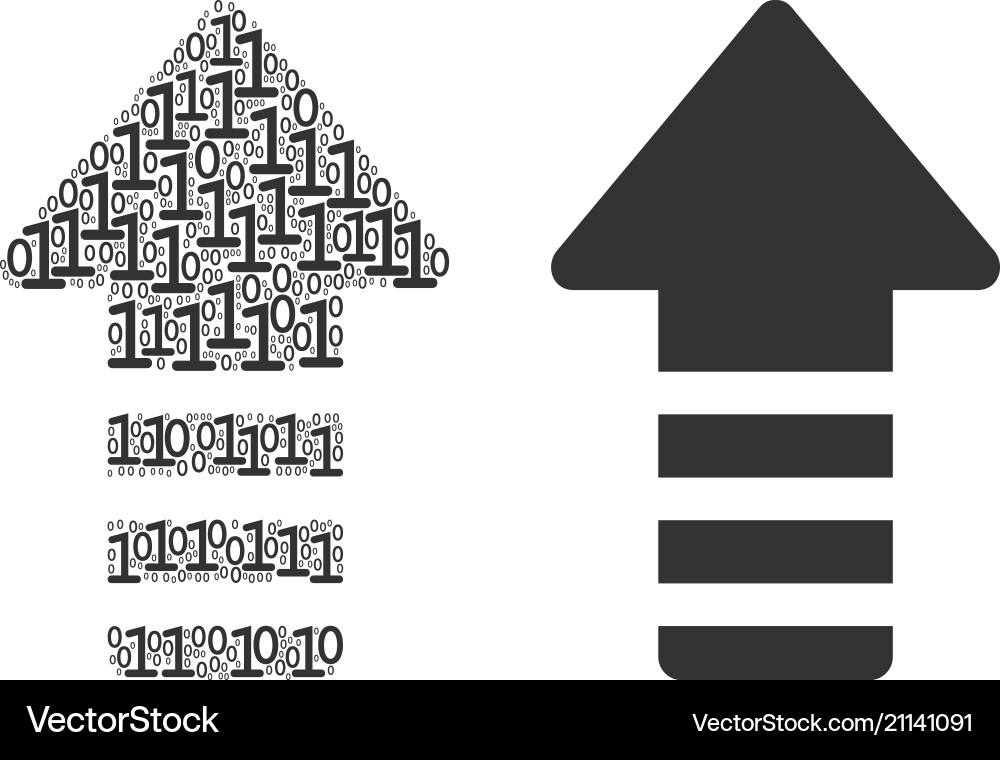 Arrow pointer collage of binary digits vector image