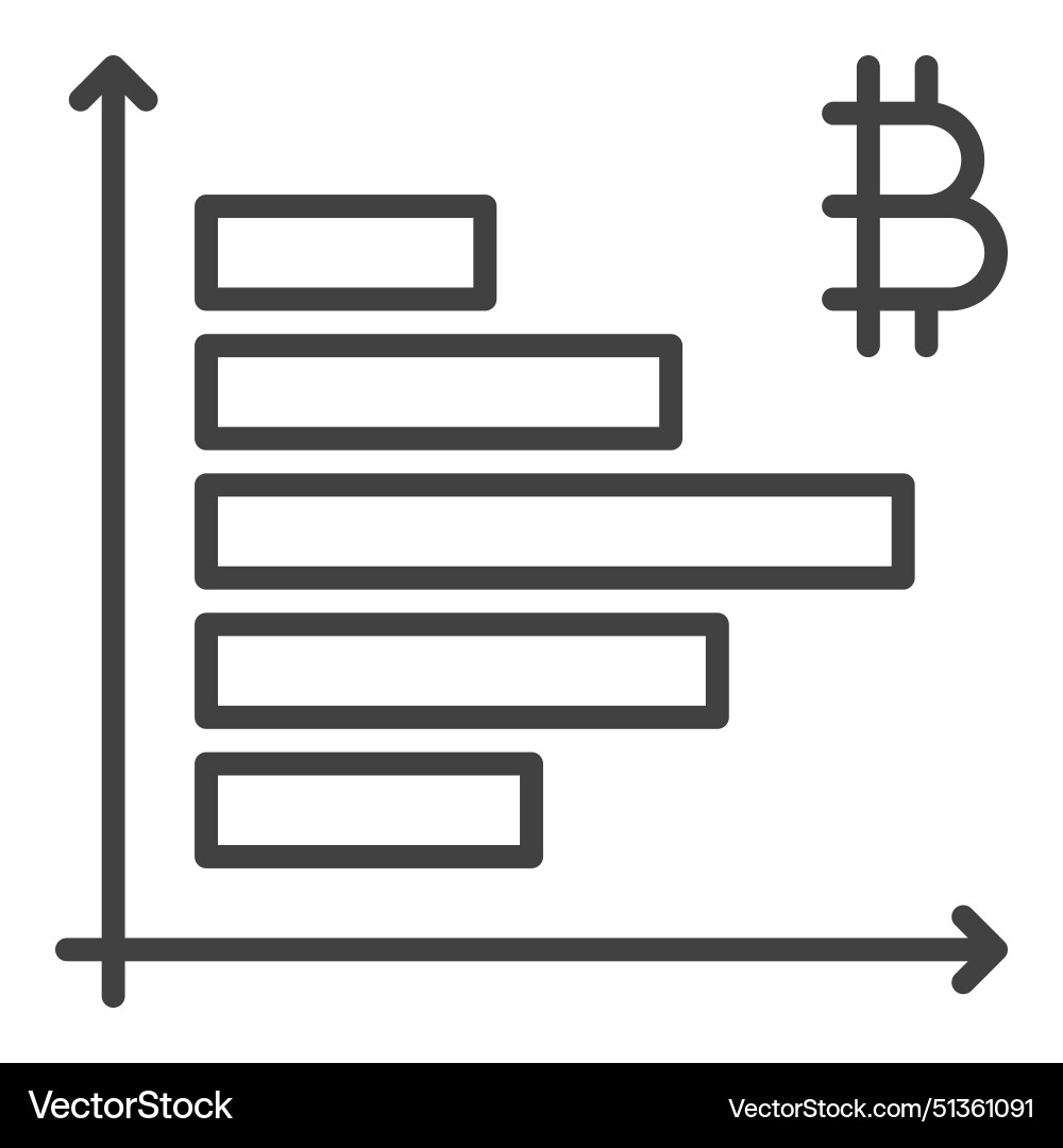 Bitcoin graph crypto trading linear icon or symbol Bitcoin graph crypto trading linear icon or symbol Vector Image