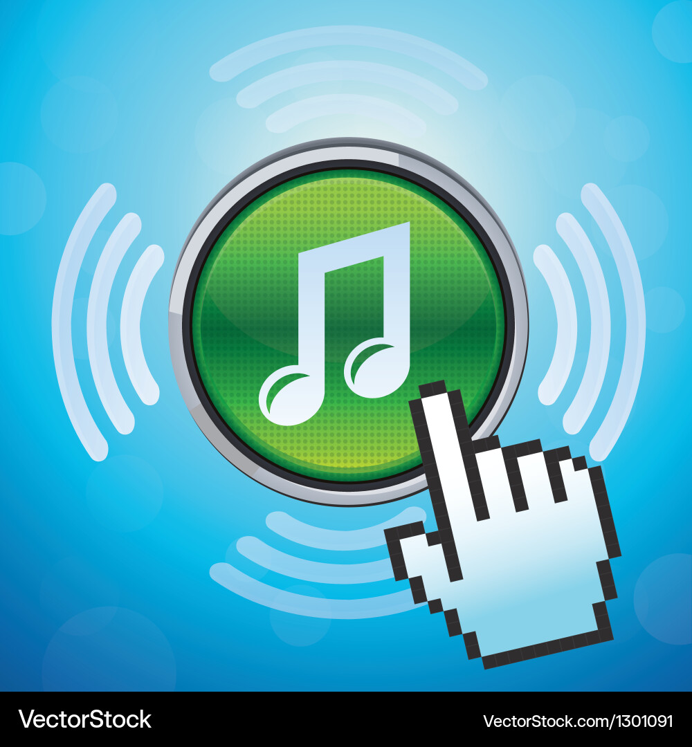 Button with music note vector image