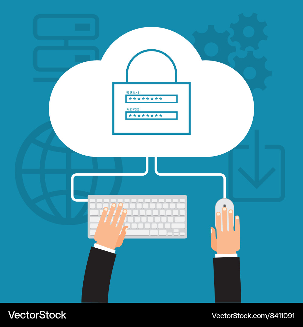 Cloud computing security concept vector image