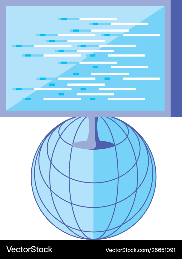 Computer monitor with sphere browser Vector Image