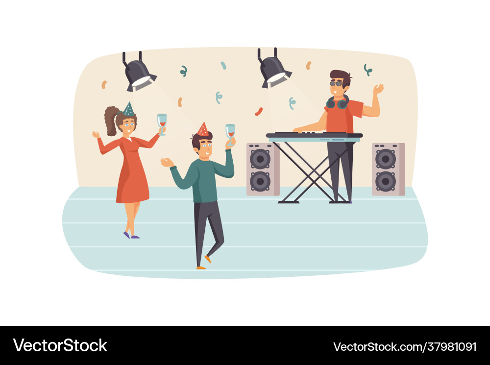 Couple dancing at party in club scene man Couple dancing at party in club scene man vector image