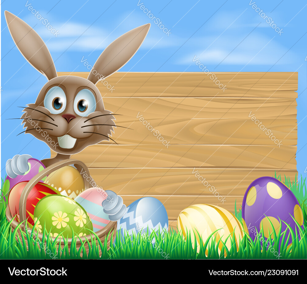 Easter Bunny with Eggs Royalty Free Vector Image