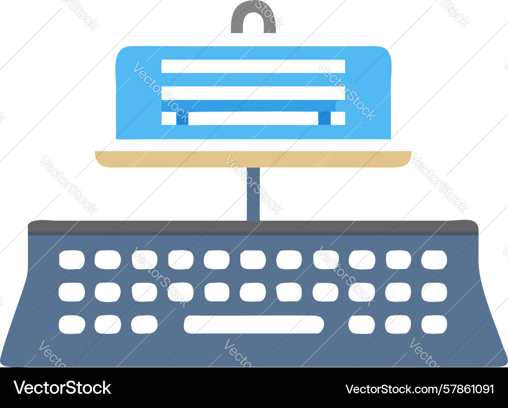 Essential workstation with keyboard monitor Vector Image