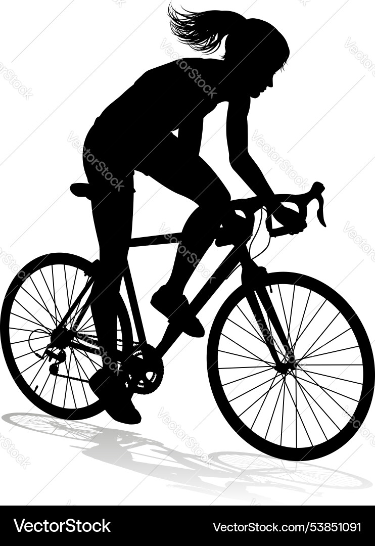 Frau Fahrrad Fahrrad Radfahrer Fahrrad silhouette Frau Fahrrad Fahrrad Radfahrer Fahrrad silhouette vektorbild