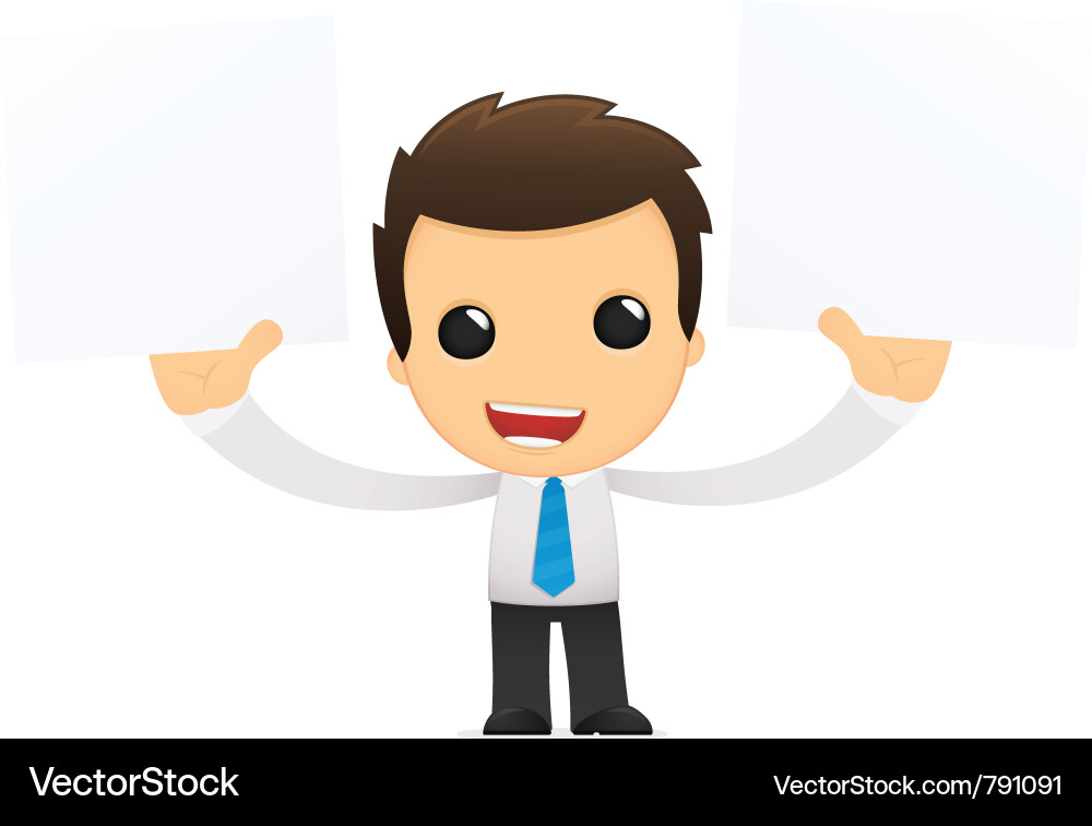 Funny cartoon office worker Vector Image