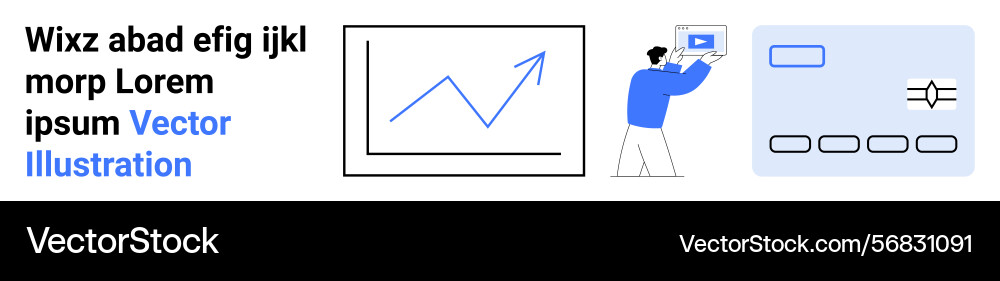 Man presenting growth chart and interface design vector image