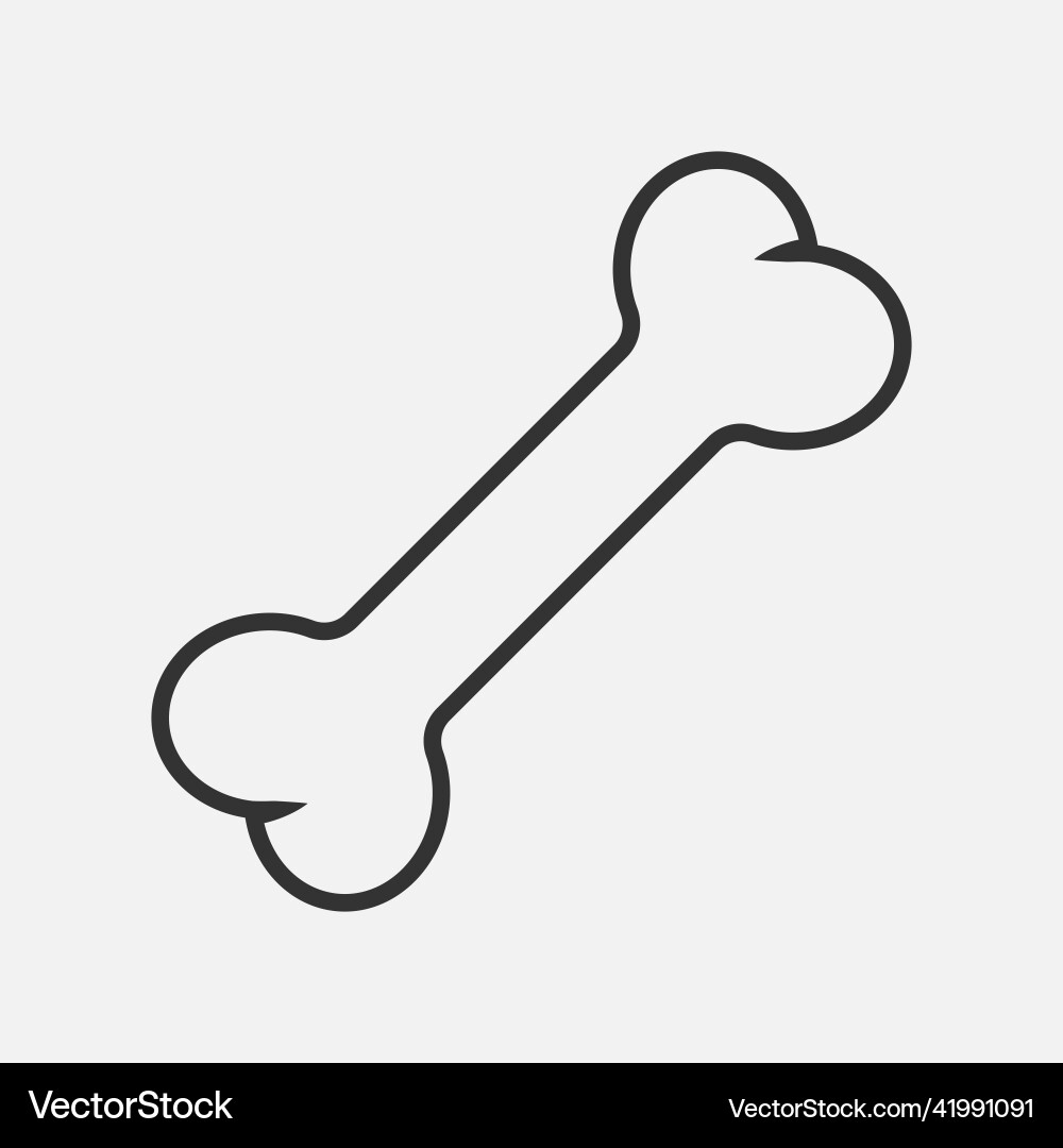Outline Knochen Hund Ikone isoliert flaches Design Outline Knochen Hund Ikone isoliert flaches Design vektorbild