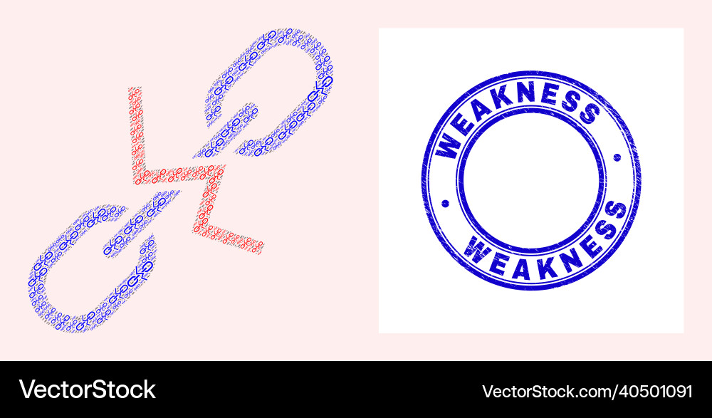 Scratched weakness stamp and break chain recursive Vector Image