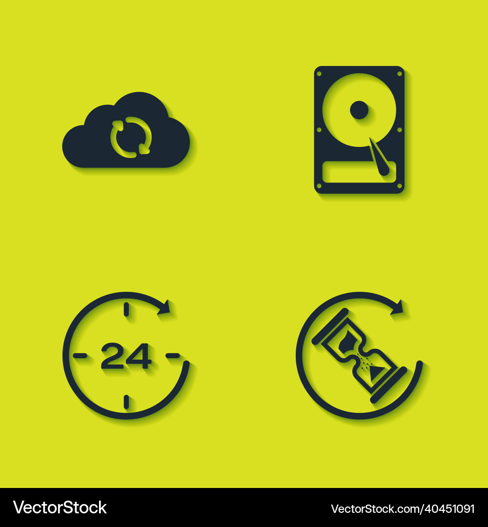 Set cloud sync refresh waiting clock 24 hours Set cloud sync refresh waiting clock 24 hours Vector Image