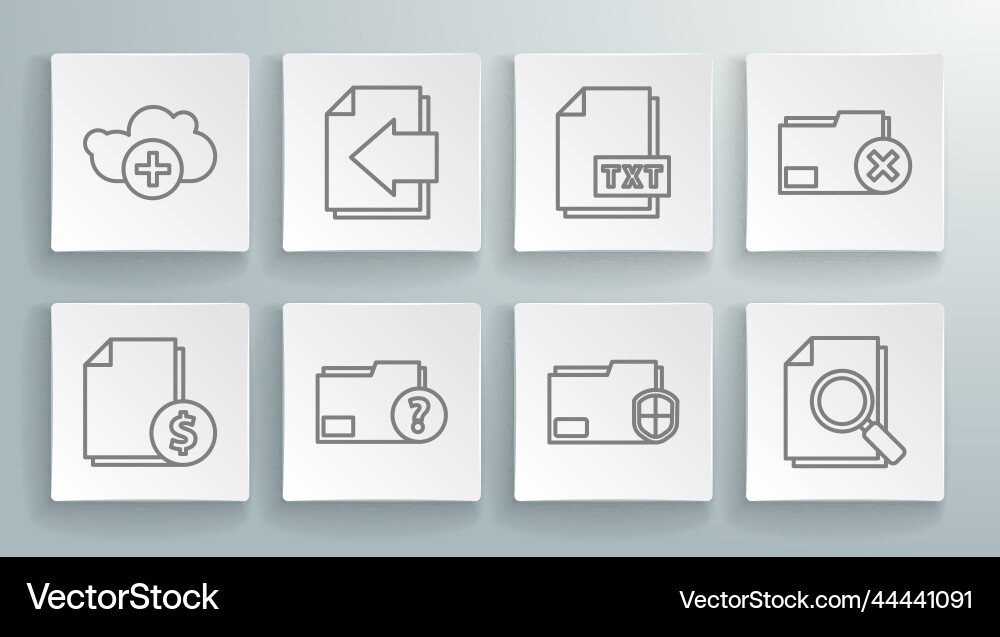 Set line finance document next page arrow Set line finance document next page arrow vector image