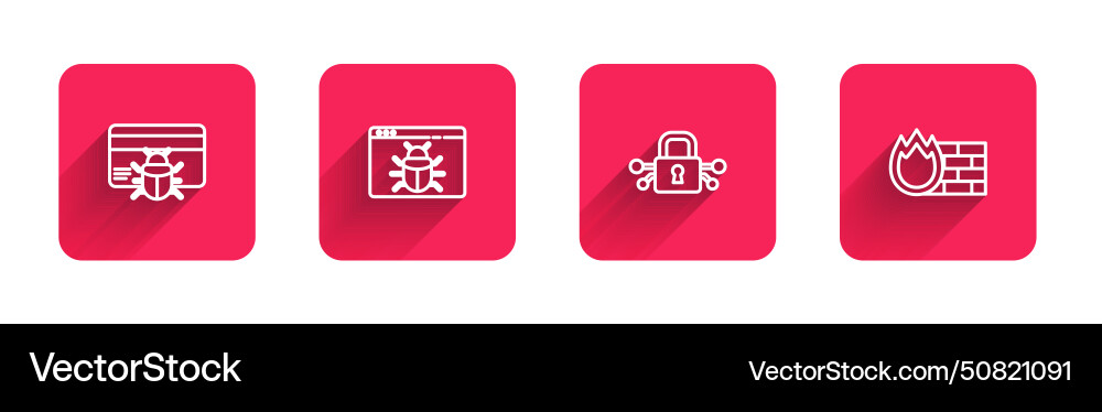 Set line system bug in credit card cyber Set line system bug in credit card cyber Vector Image