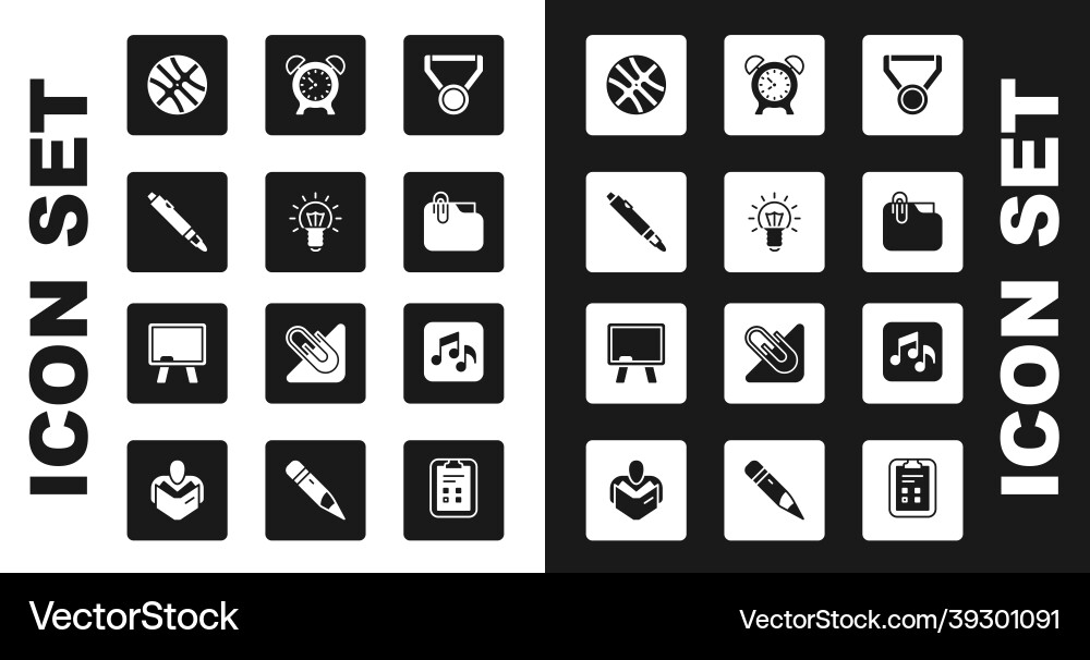 Set medal light bulb marker pen basketball ball Set medal light bulb marker pen basketball ball vector image