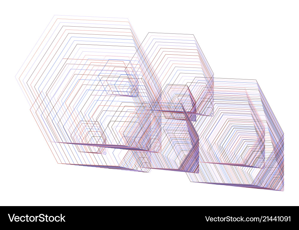 Shape of hexagon abstract geometric background Vector Image