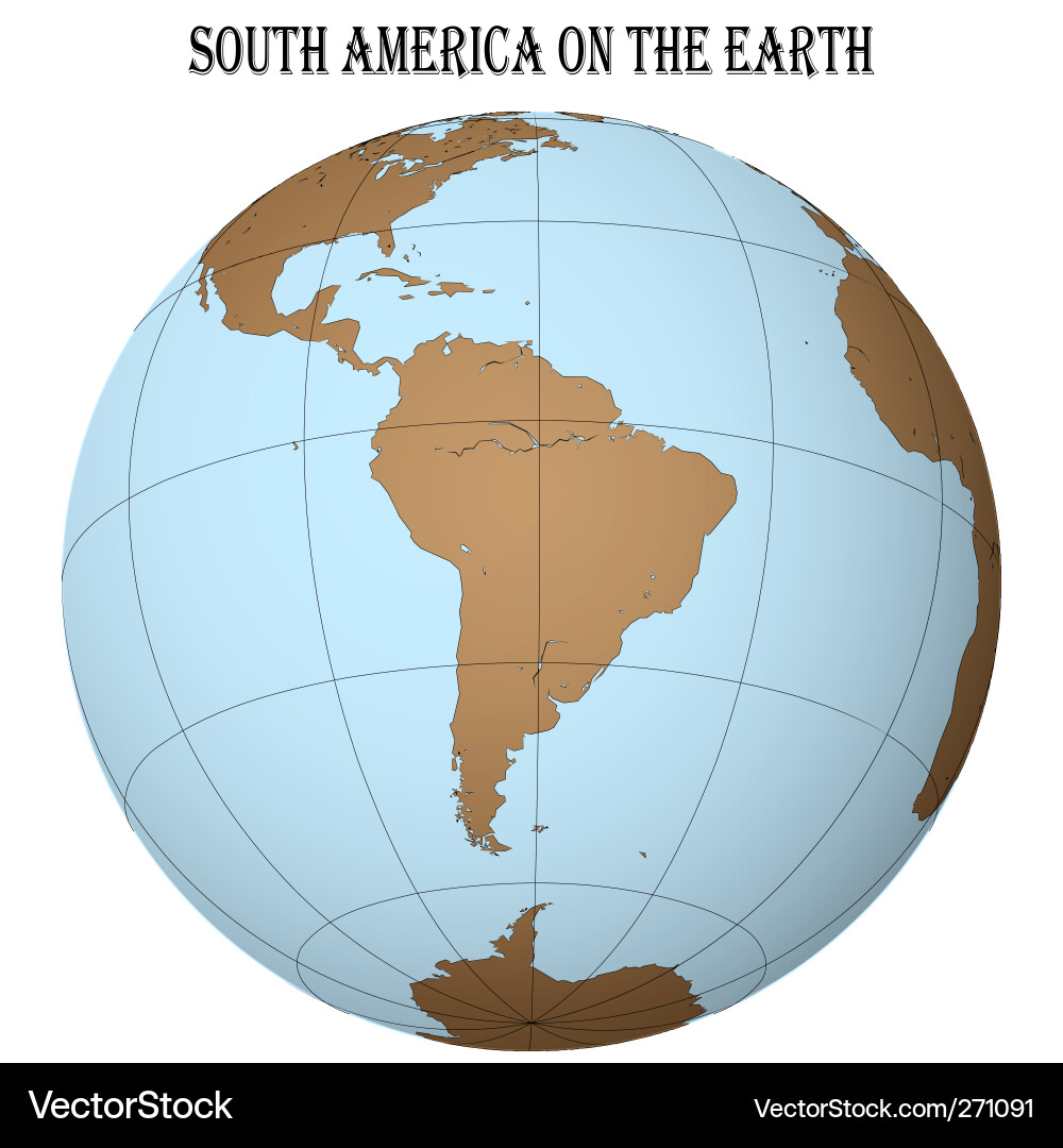 South America Globe Vector Image