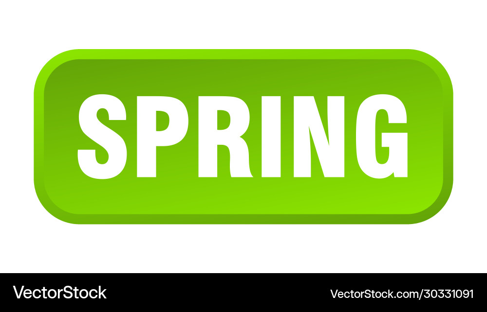 Spring button square 3d push Vector Image