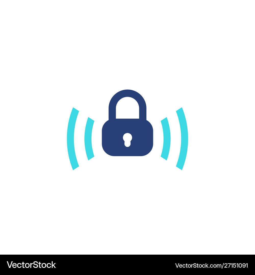 Wireless lock icon on white Royalty Free Vector Image